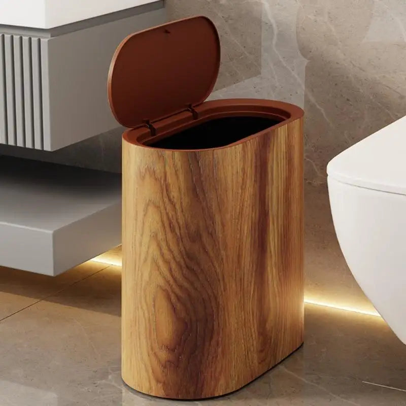 Moktan Sabai Small Trash Can with Lid | Odor Blocking Bathroom Bin