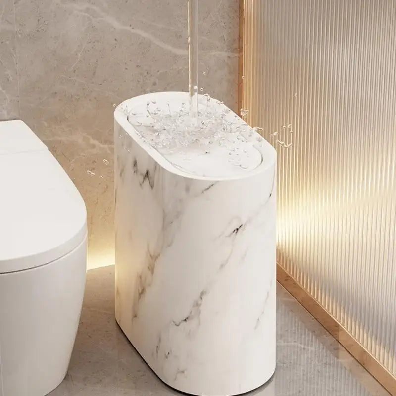 Moktan Sabai Small Trash Can with Lid | Odor Blocking Bathroom Bin
