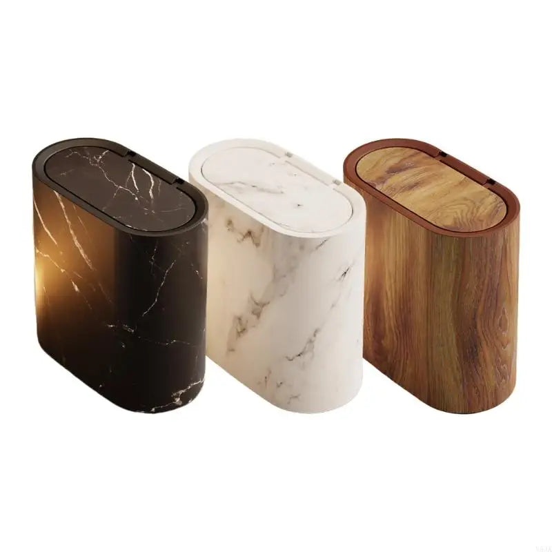 Moktan Sabai Small Trash Can with Lid | Odor Blocking Bathroom Bin