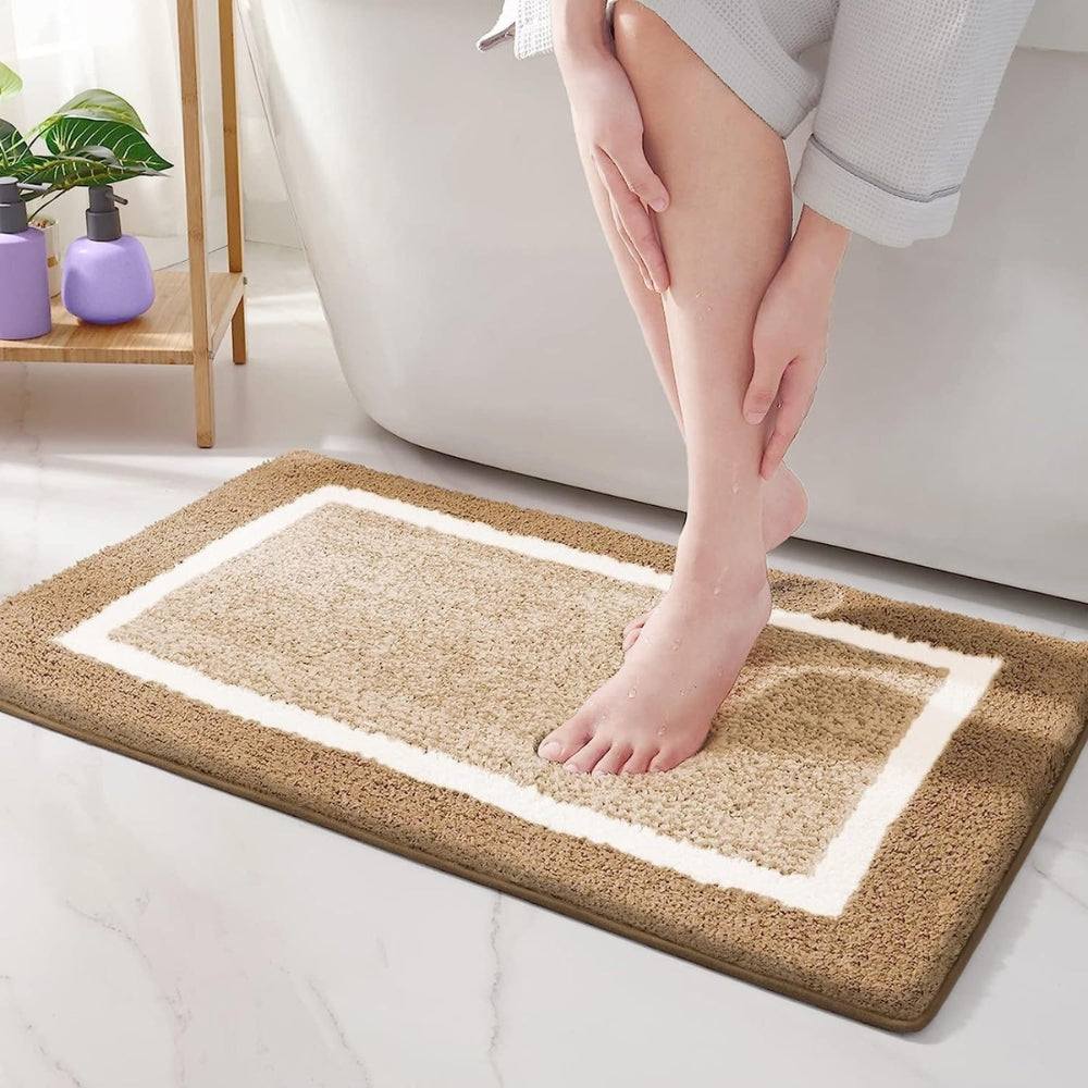 Moktan Sabai Anti-Slip Microfiber Bath Mat Soft Quick Dry Bathroom Rug 20"x31.5" Sand Glow