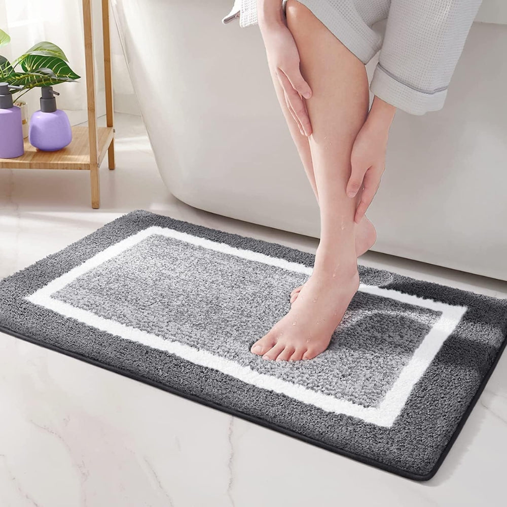 Moktan Sabai Anti-Slip Microfiber Bath Mat Soft Quick Dry Bathroom Rug 20"x31.5" Slate Glow