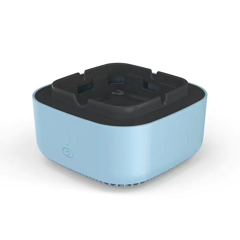 Moktan Sabai Smokeless Ashtray Air Purifier Smoke Filter Ashtray with Odor Removal Square (blue)