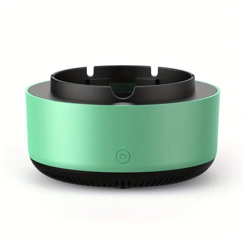 Moktan Sabai Smokeless Ashtray Air Purifier Smoke Filter Ashtray with Odor Removal Round (green)