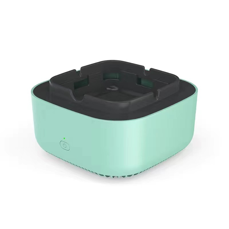 Moktan Sabai Smokeless Ashtray Air Purifier Smoke Filter Ashtray with Odor Removal Square (green)