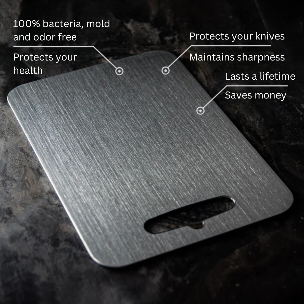 Moktan Sabai Titanium Cutting Board 100% Medical Grade Metal Kitchen Chopping Board