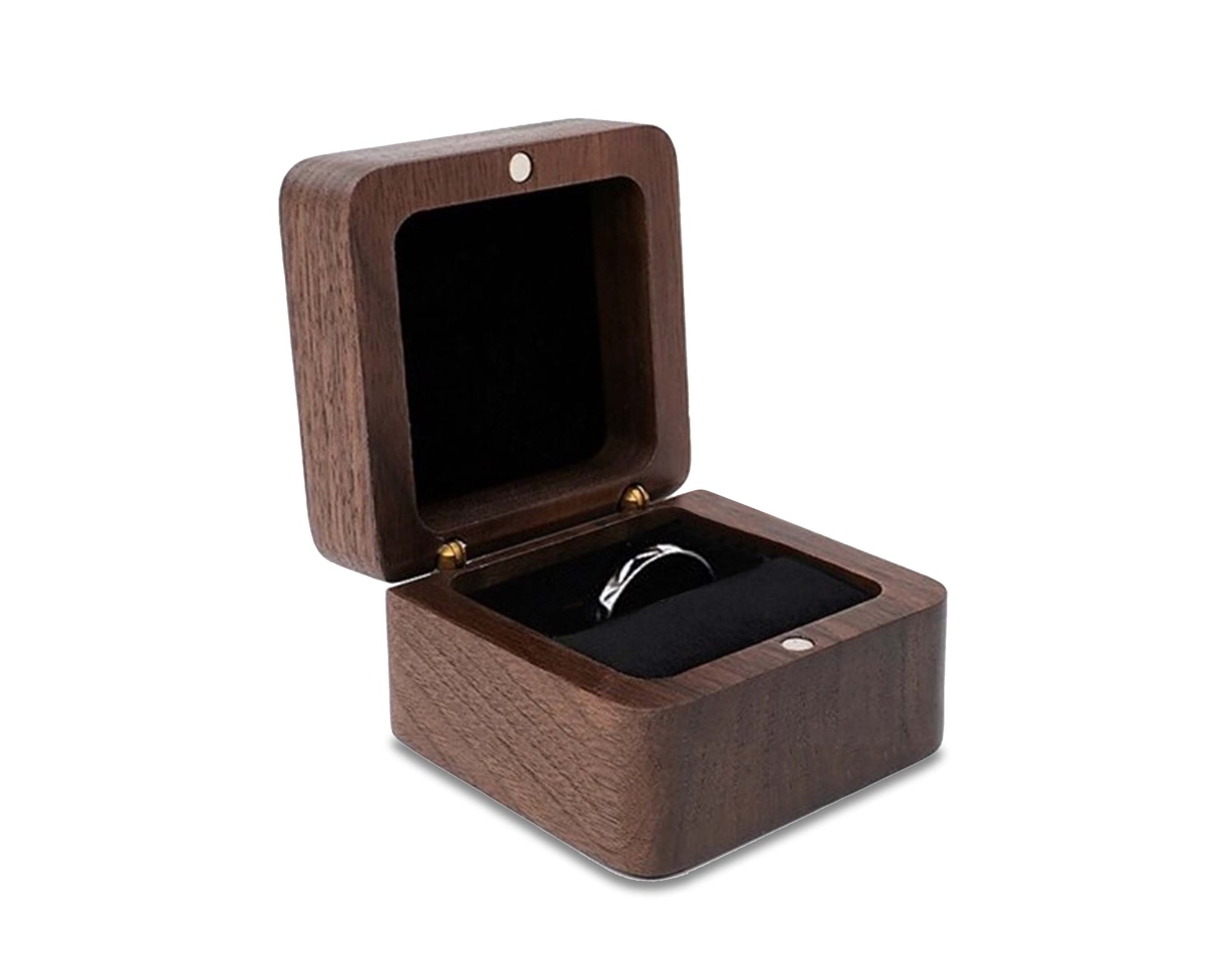 Moktan Sabai Wooden Ring Box Teak Wood Jewelry Storage Box Handmade Ring Holder Case Einzelner Ring