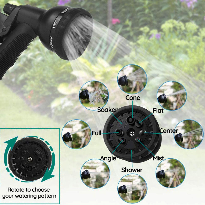 Moktan Sabai Expandable Garden Hose Flexible Water Hose with 8 Spray Nozzle Lightweight