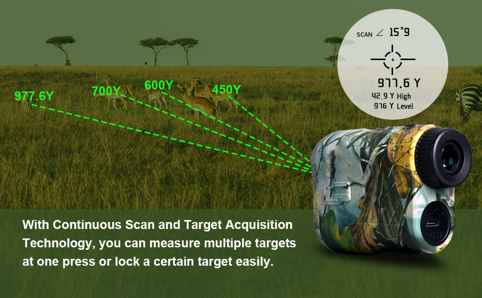 Moktan Sabai 1000 Yard Laser Rangefinder Hunting Golf Range Finder 6.5X Rechargeable