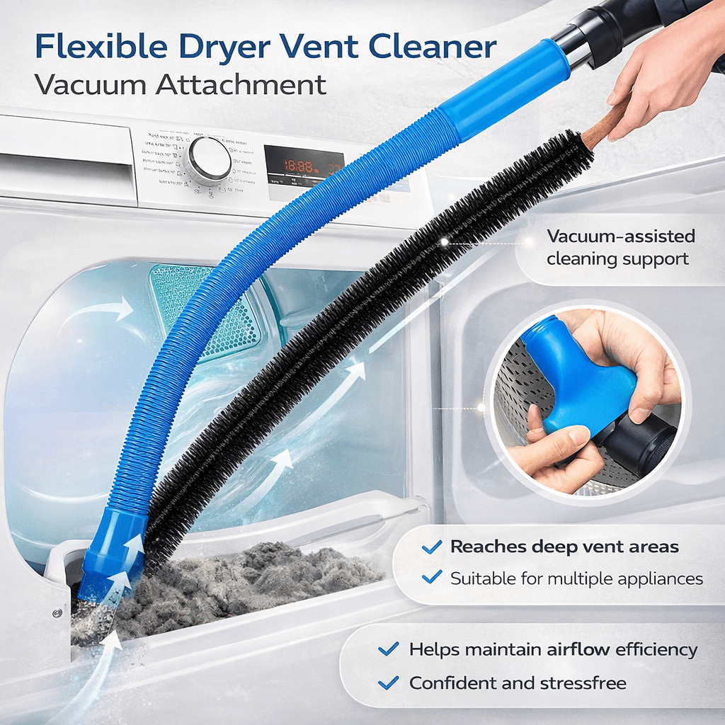 Moktan Sabai Flexible Dryer Vent Cleaning Brush Long Reach Lint Removal Tool 114cm