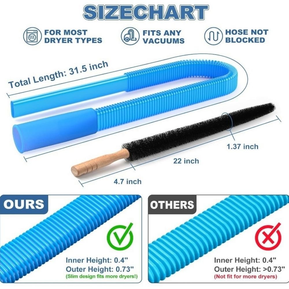 Moktan Sabai Flexible Dryer Vent Cleaning Brush Long Reach Lint Removal Tool 114cm
