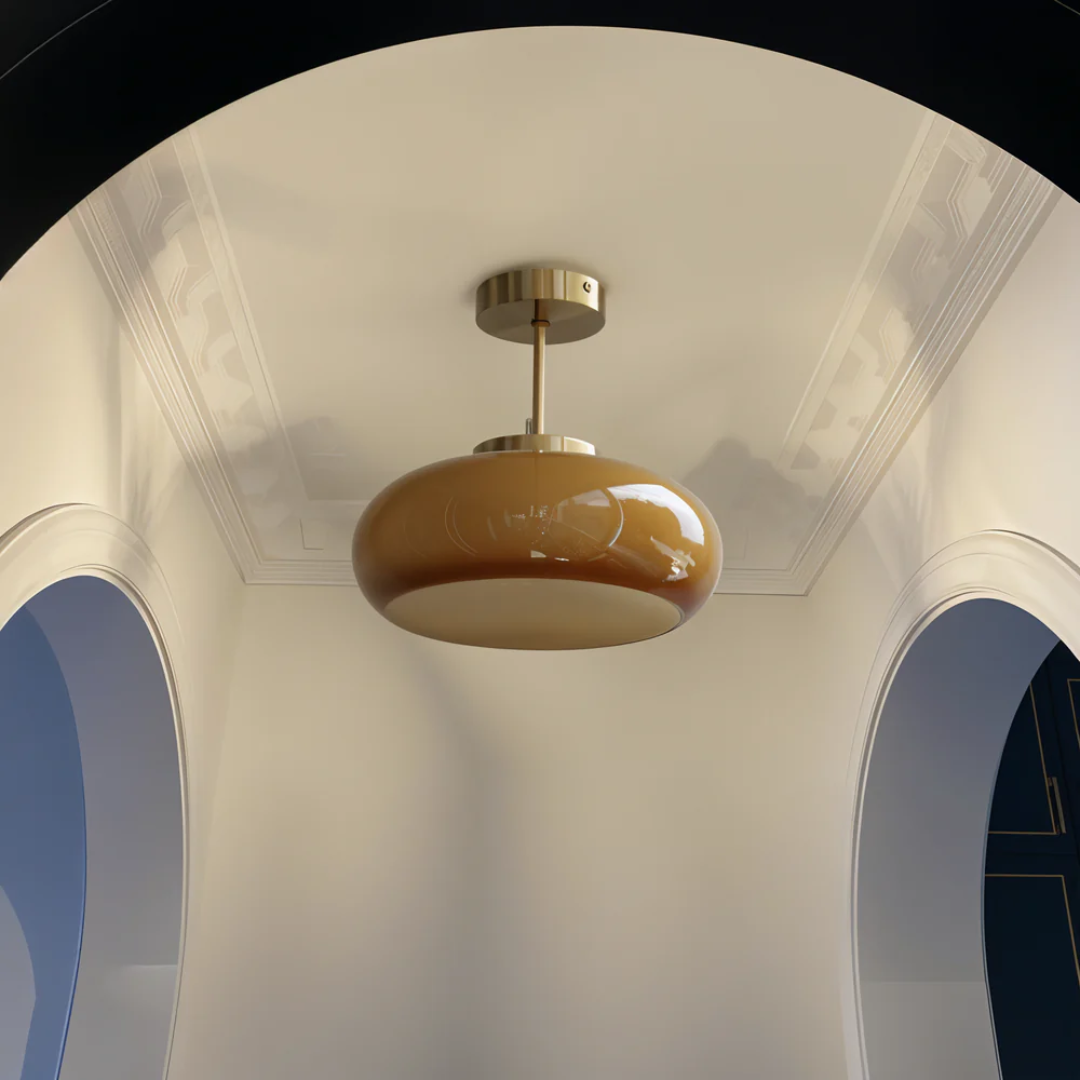 Moktan Sabai Vintage Glass LED Ceiling Light 12W Modern Minimalist Flush Mount