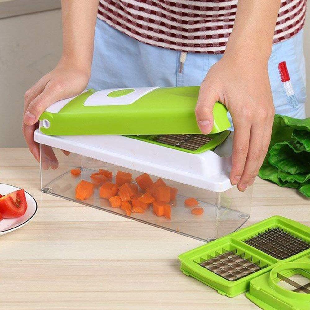 Moktan Sabai 12-in-1 Vegetable Slicer Chopper with Container Multi Blade Food Cutter