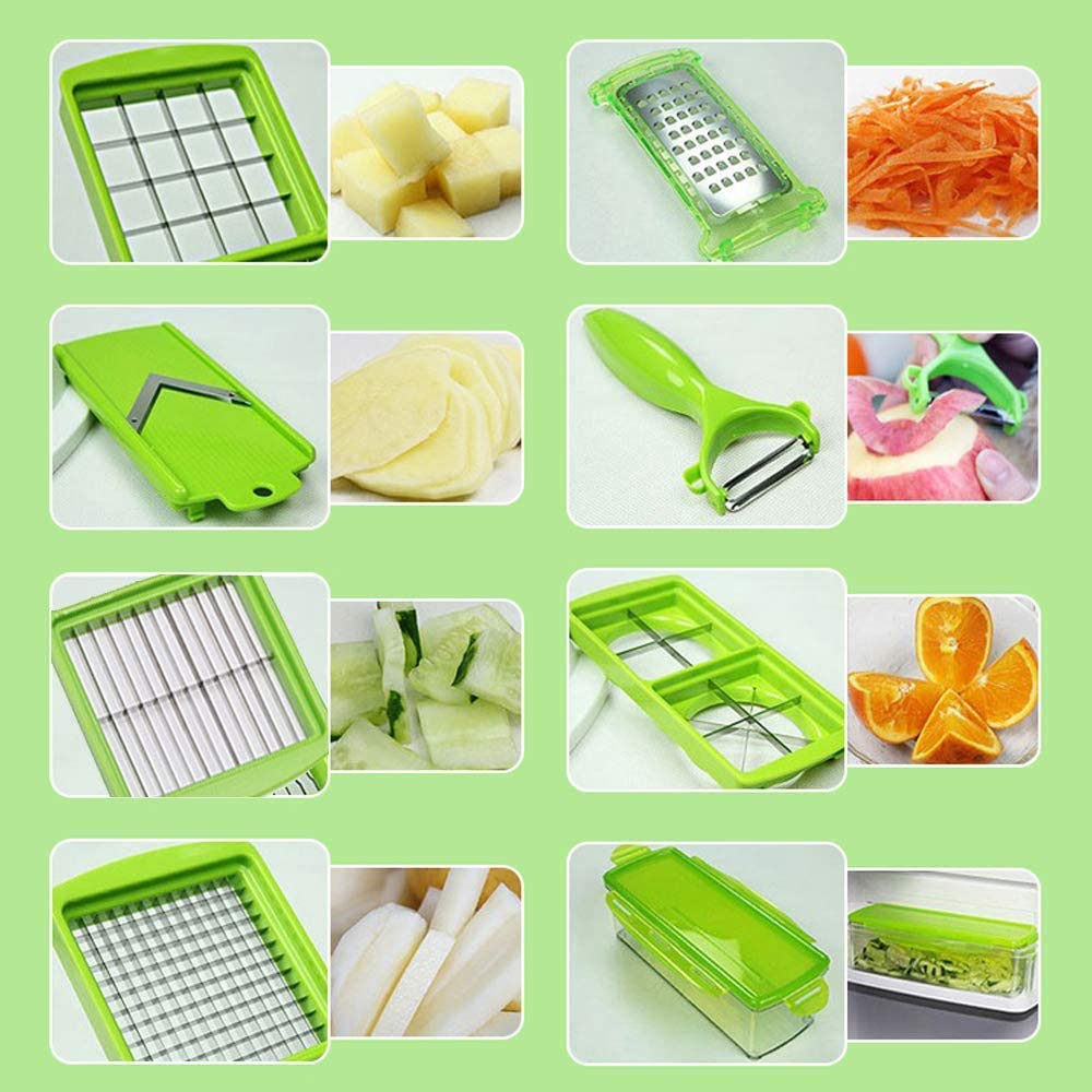 Moktan Sabai 12-in-1 Vegetable Slicer Chopper with Container Multi Blade Food Cutter