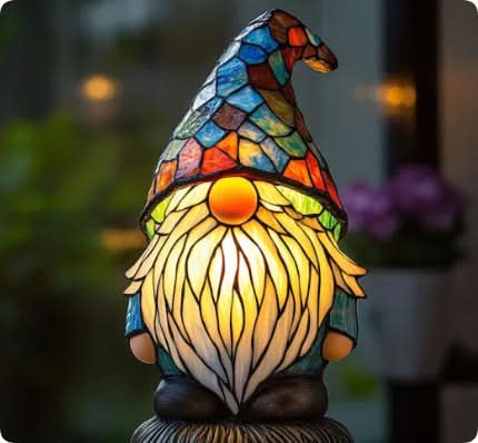Moktan Sabai Art Deco Stained Glass Dog Table Lamp USB LED