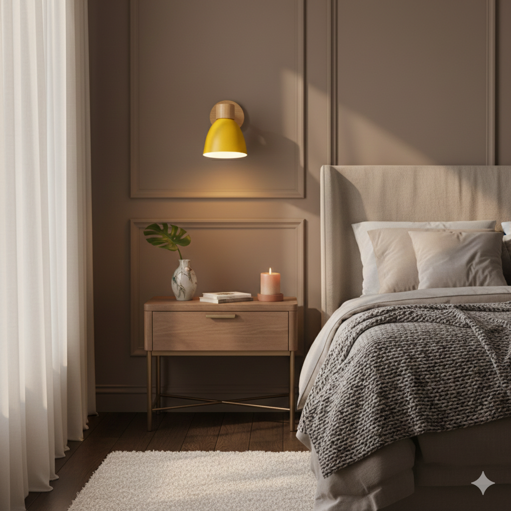 Moktan Sabai Modern Minimalist Wooden Cone Wall Sconce LED E27 Wall Light
