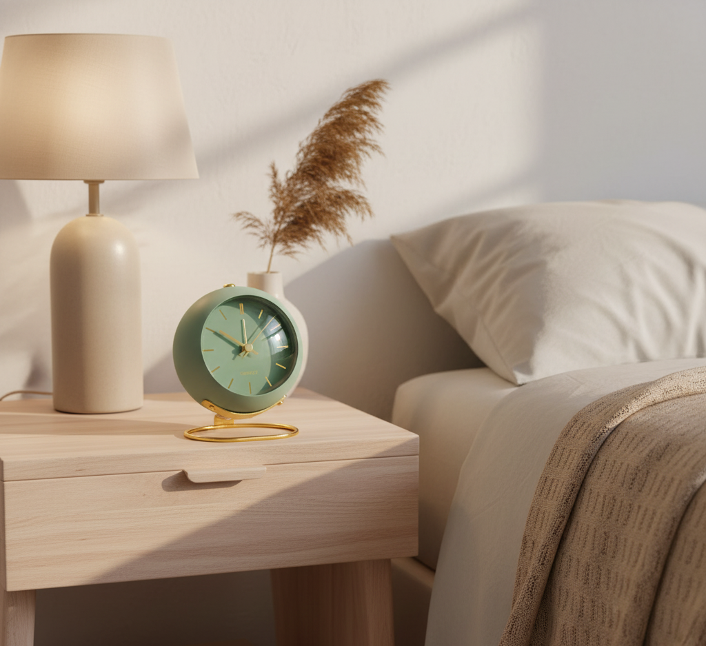 Moktan Sabai Retro Silent Alarm Clock Green