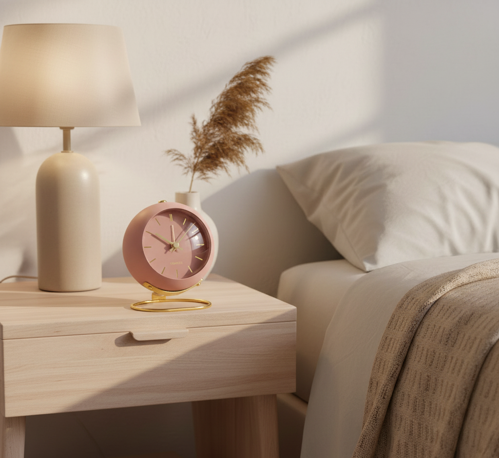 Moktan Sabai Retro Silent Alarm Clock Pink