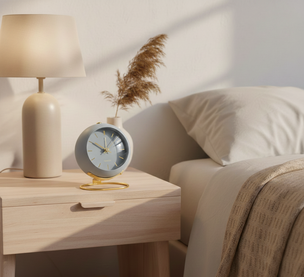 Moktan Sabai Retro Silent Alarm Clock Gray
