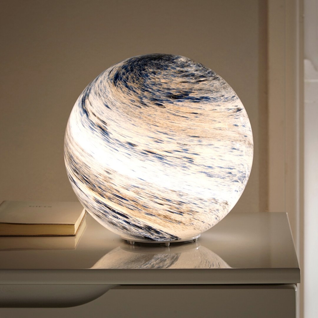 Moktan Sabai Glass Moon Lamp | 16 Color LED Night Light Brown