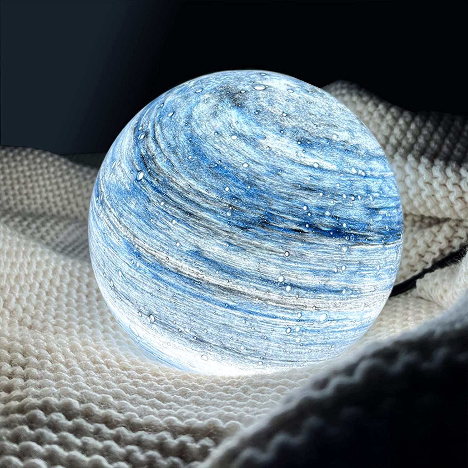 Moktan Sabai Glass Moon Lamp | 16 Color LED Night Light