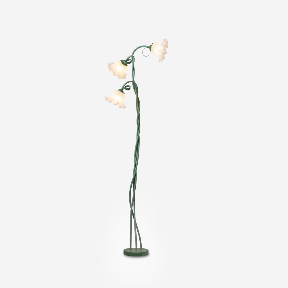 Moktan Sabai Calla Flower Floor Lamp Matte Green Floral Standing Light