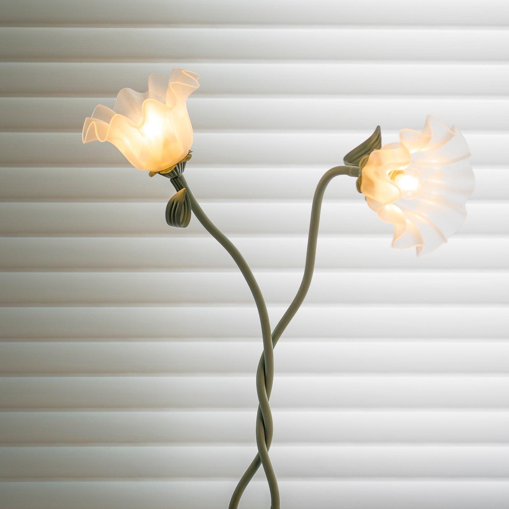 Moktan Sabai Calla Flower Floor Lamp Matte Green Floral Standing Light