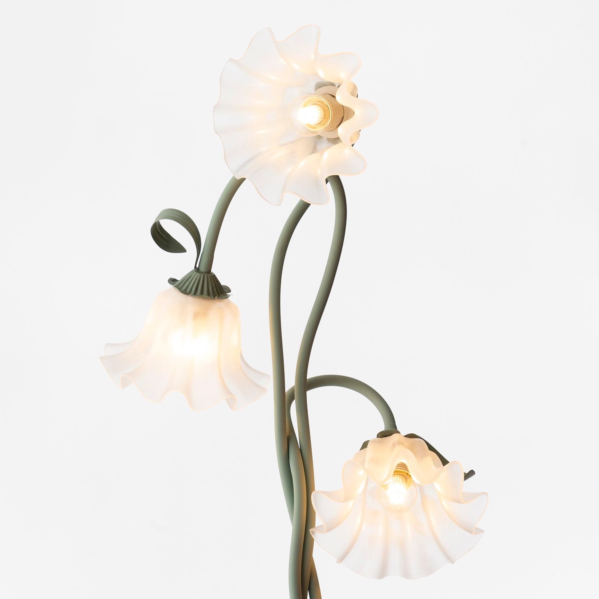 Moktan Sabai Calla Flower Floor Lamp Matte Green Floral Standing Light