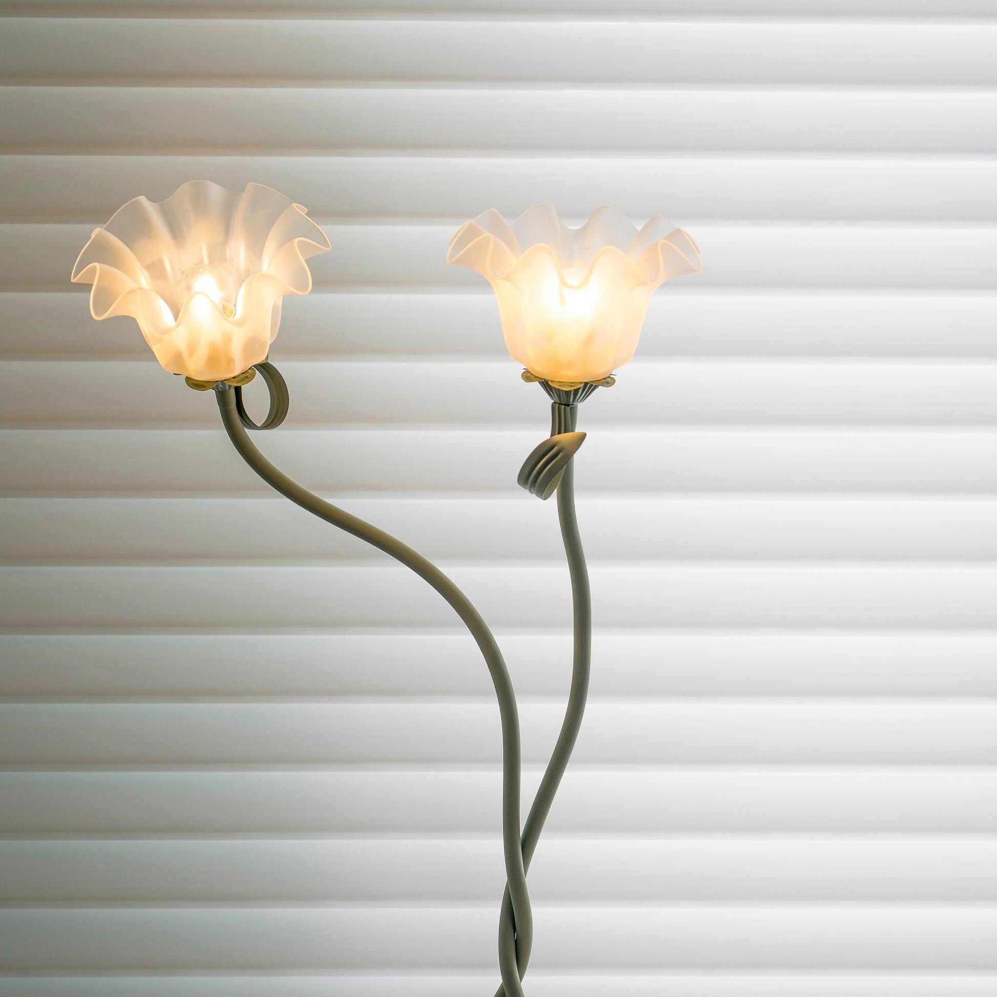 Moktan Sabai Calla Flower Floor Lamp Matte Green Floral Standing Light