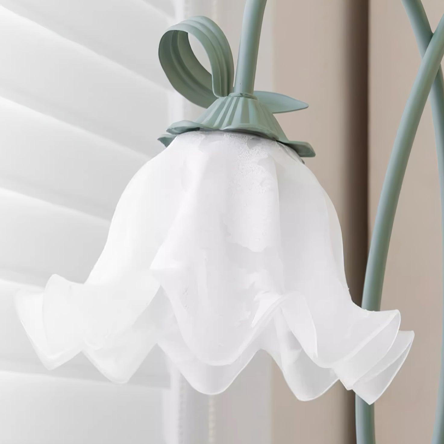 Moktan Sabai Calla Flower Floor Lamp Matte Green Floral Standing Light
