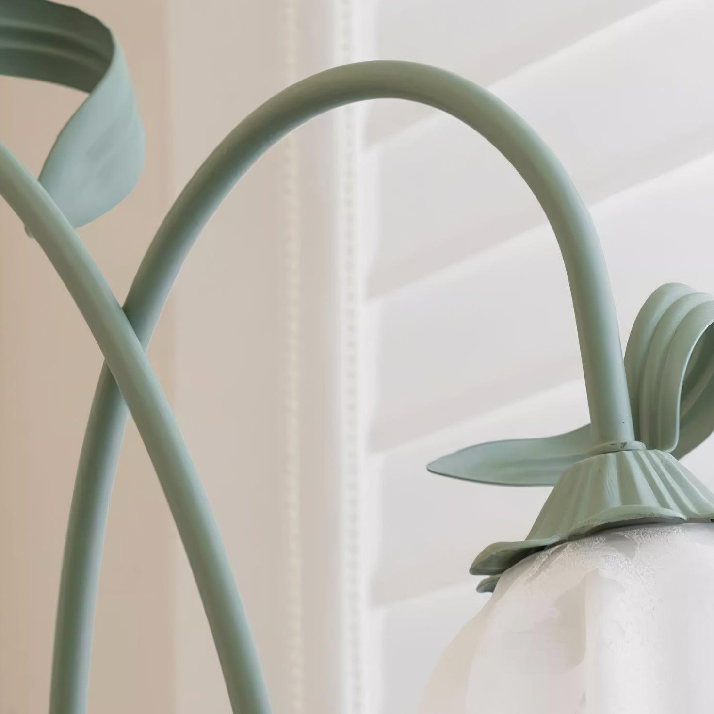 Moktan Sabai Calla Flower Floor Lamp Matte Green Floral Standing Light