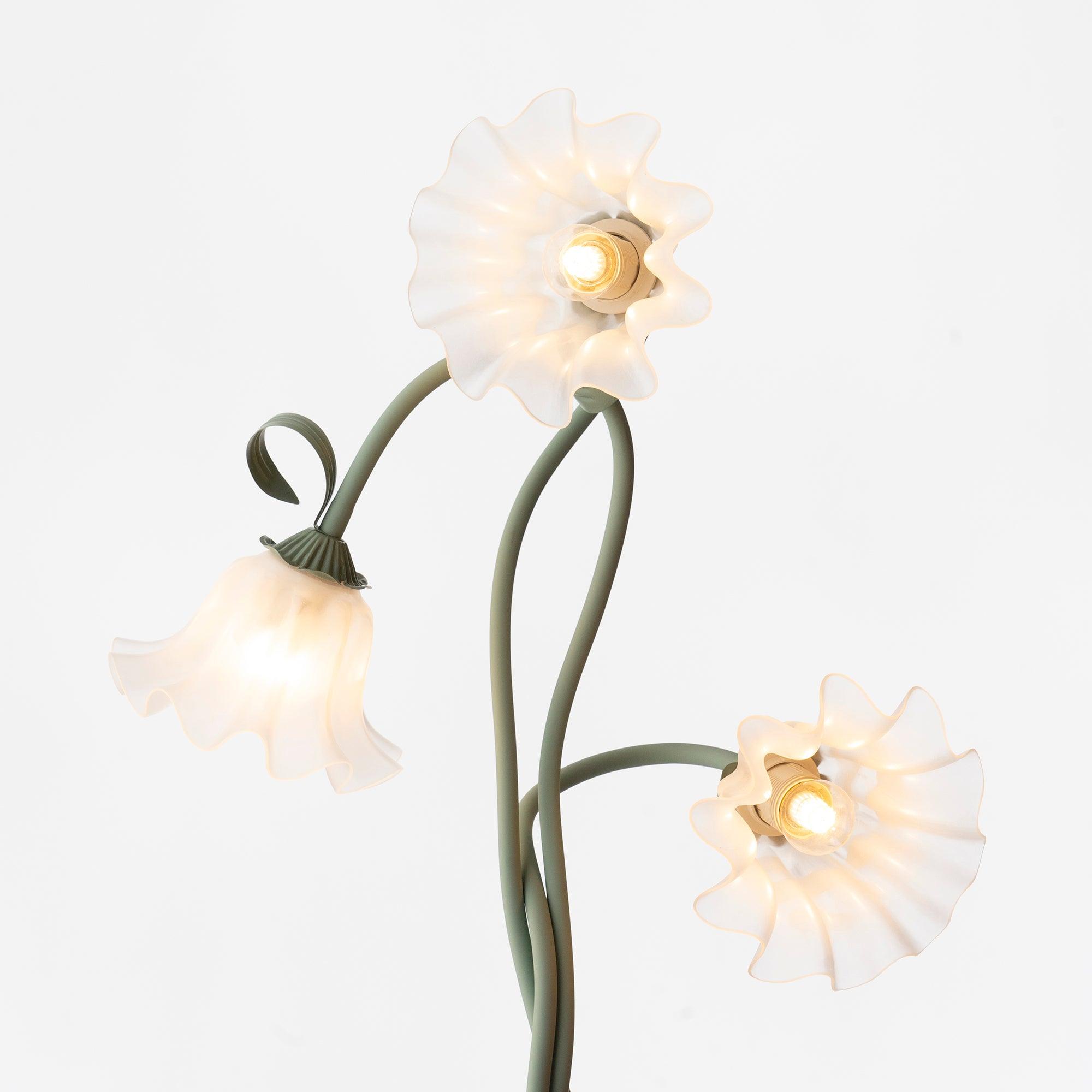 Moktan Sabai Calla Flower Floor Lamp Matte Green Floral Standing Light