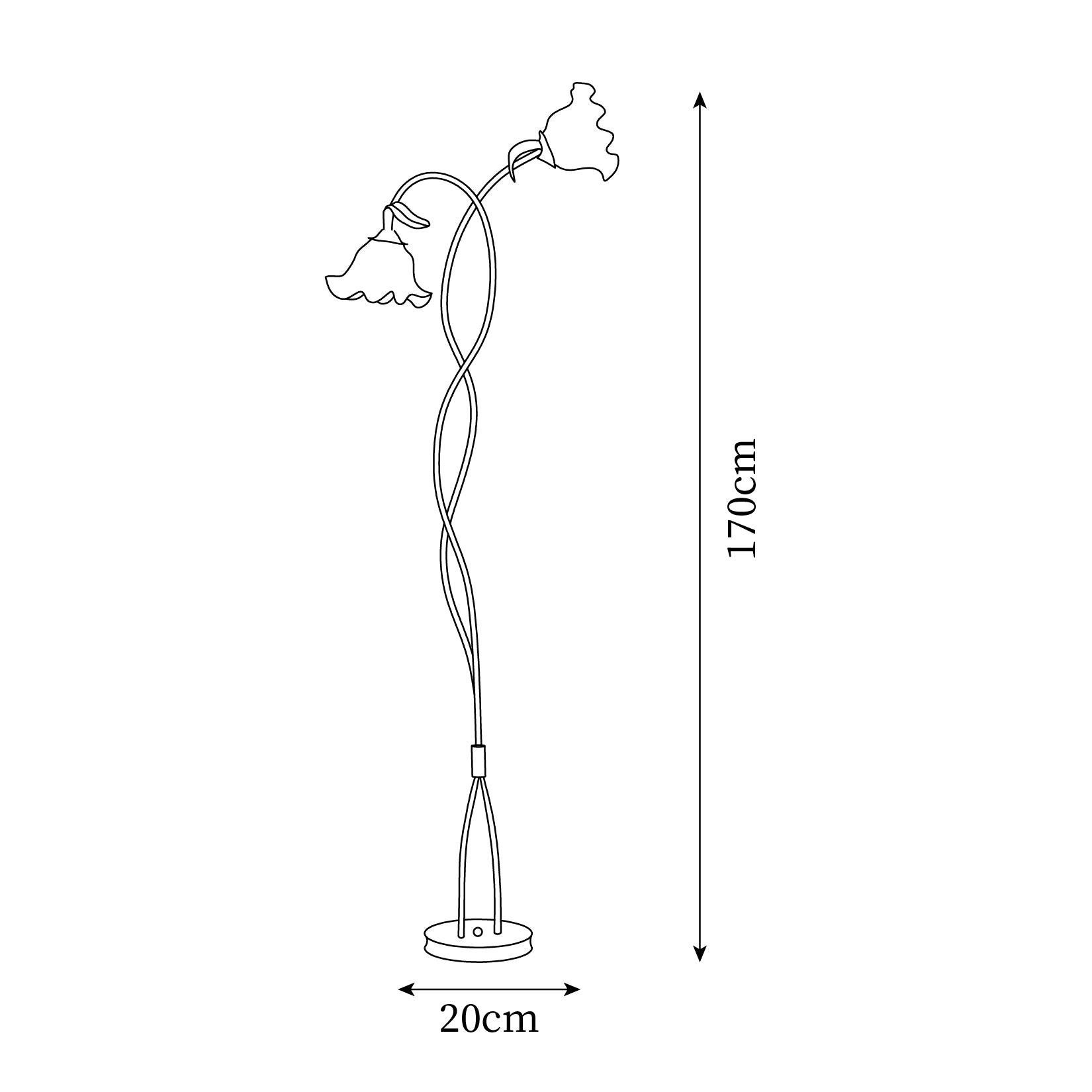 Moktan Sabai Calla Flower Floor Lamp Matte Green Floral Standing Light