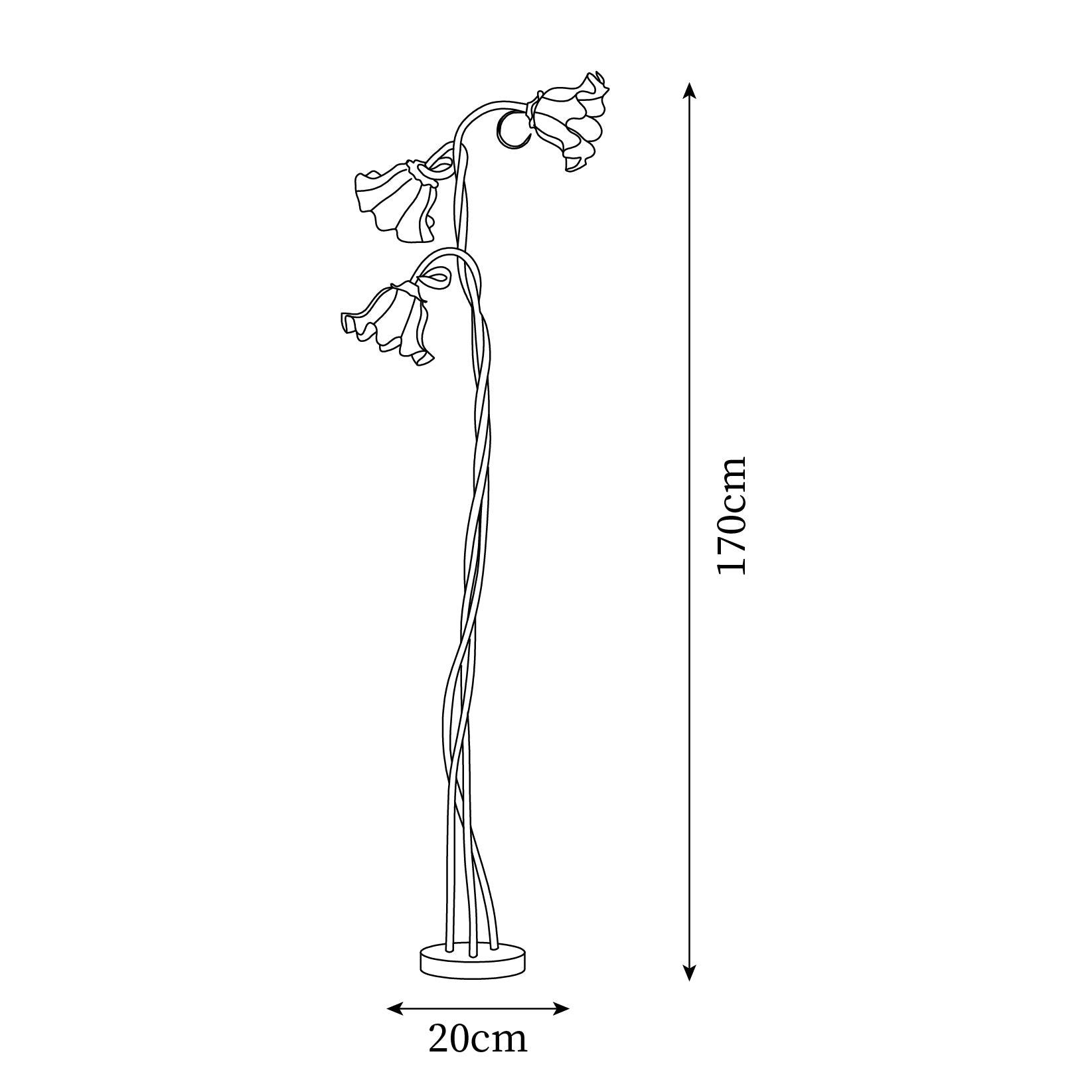 Moktan Sabai Calla Flower Floor Lamp Matte Green Floral Standing Light