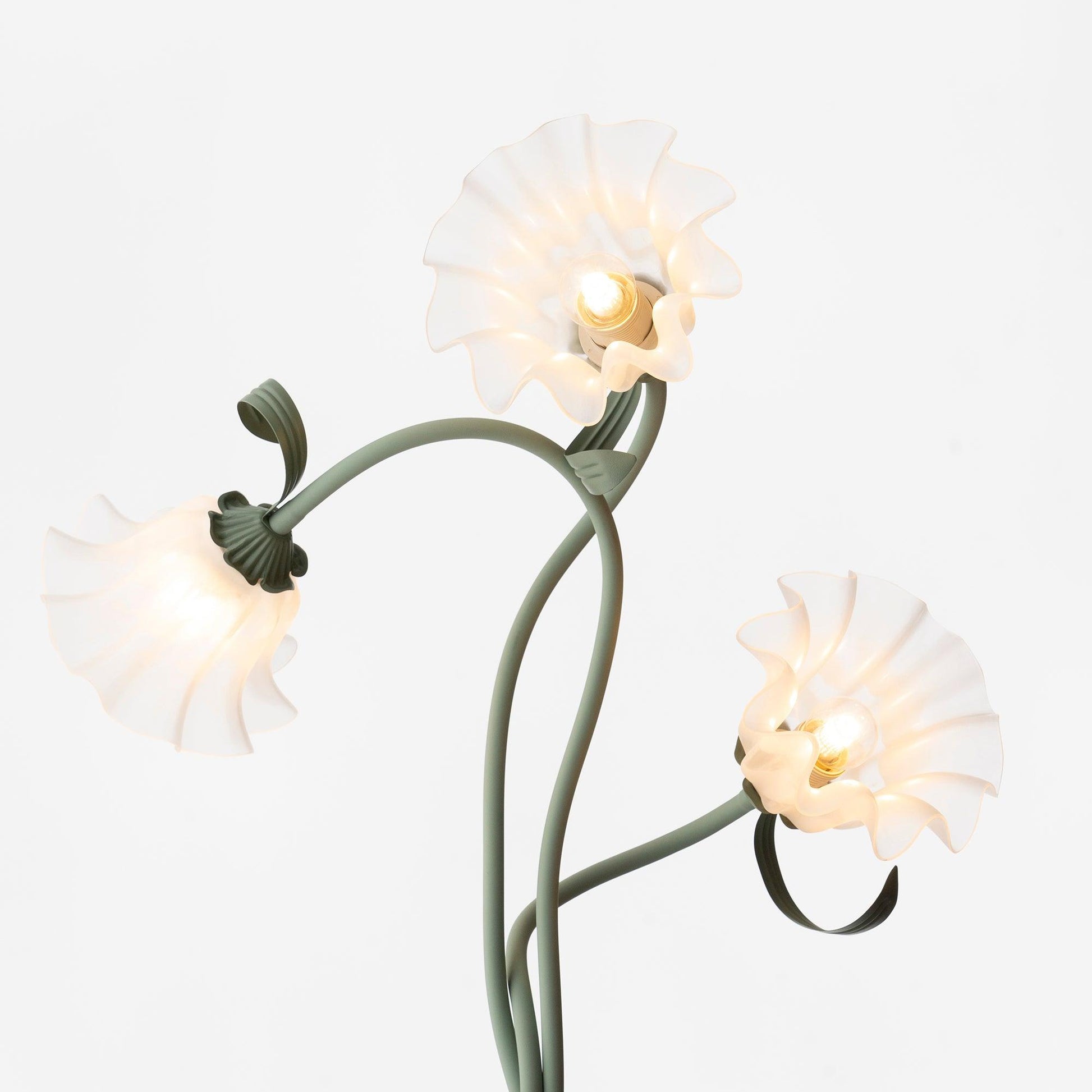 Moktan Sabai Calla Flower Floor Lamp Matte Green Floral Standing Light