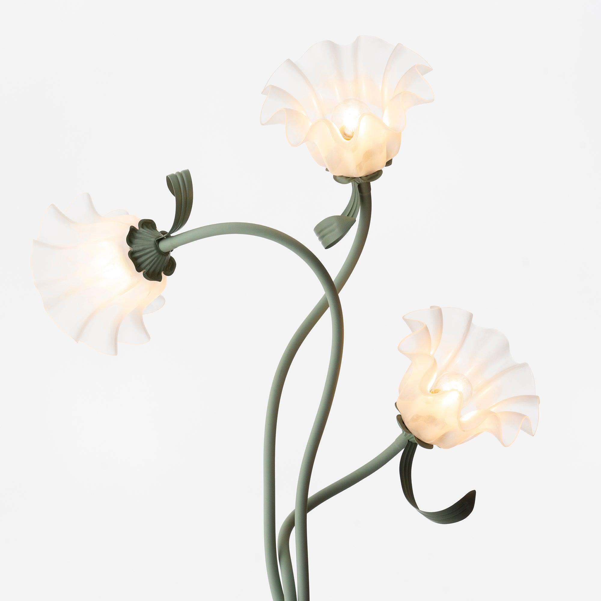 Moktan Sabai Calla Flower Floor Lamp Matte Green Floral Standing Light