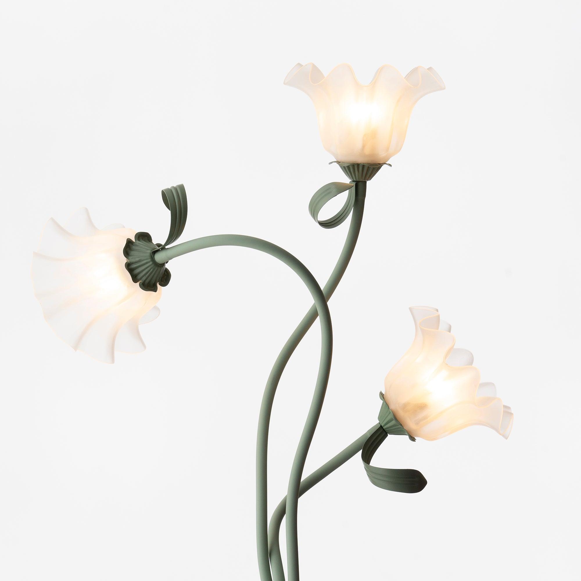 Moktan Sabai Calla Flower Floor Lamp Matte Green Floral Standing Light
