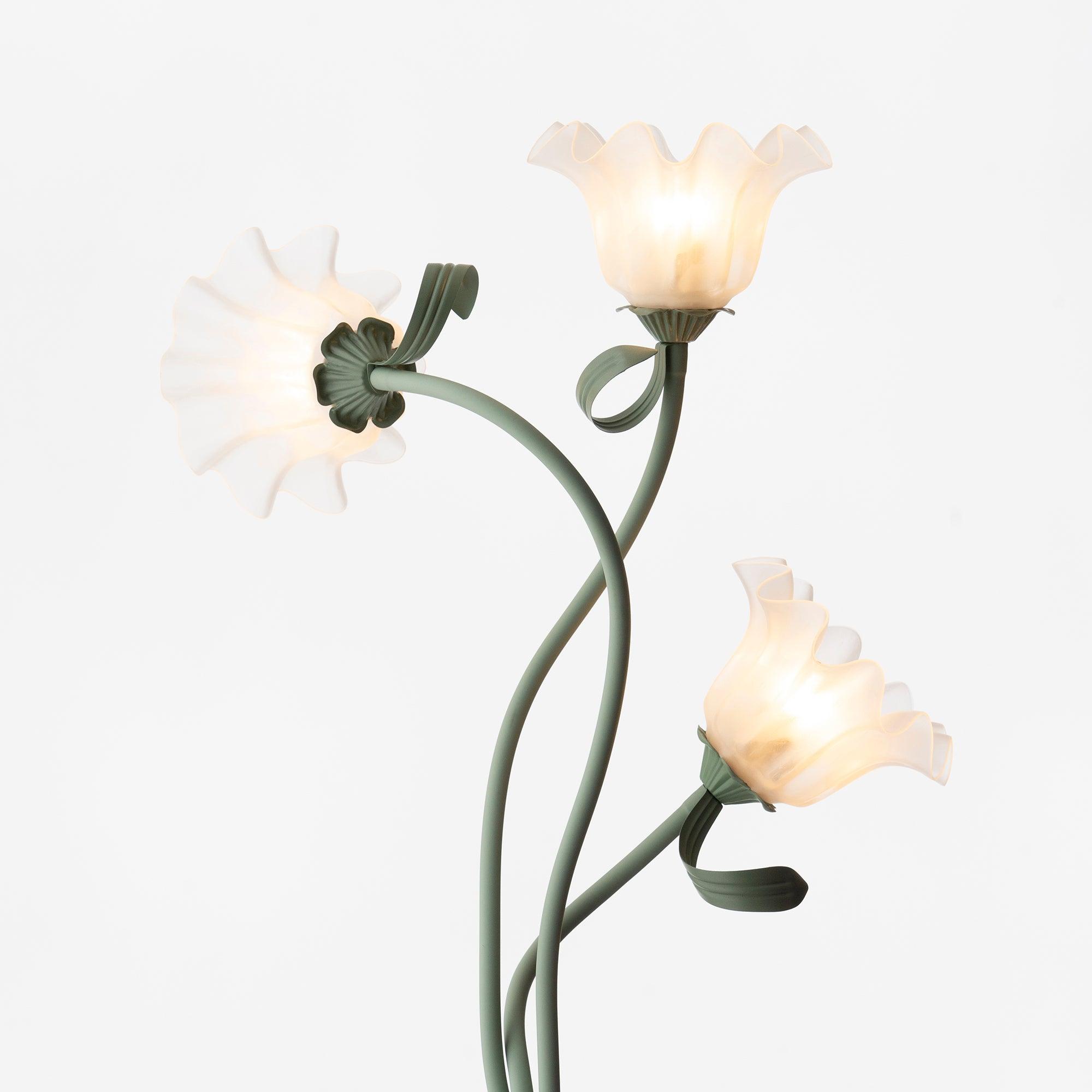 Moktan Sabai Calla Flower Floor Lamp Matte Green Floral Standing Light