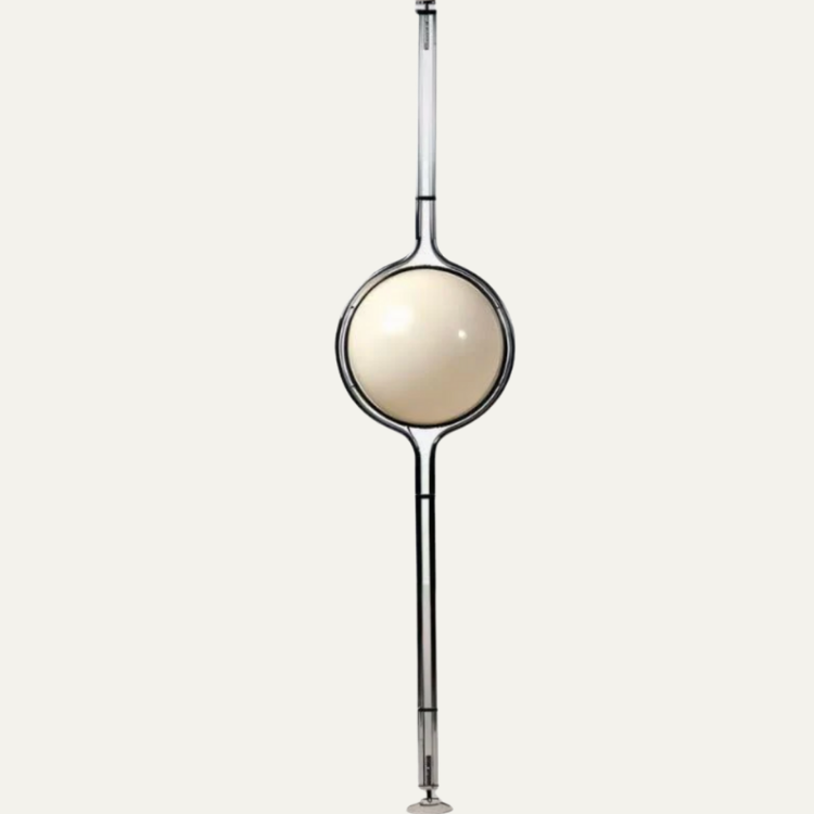 Moktan Sabai Modern Globe Standing Lamp Floor to Ceiling Home Decor Light Chrome H100 x D16inch H250cm x D40cm Warm white