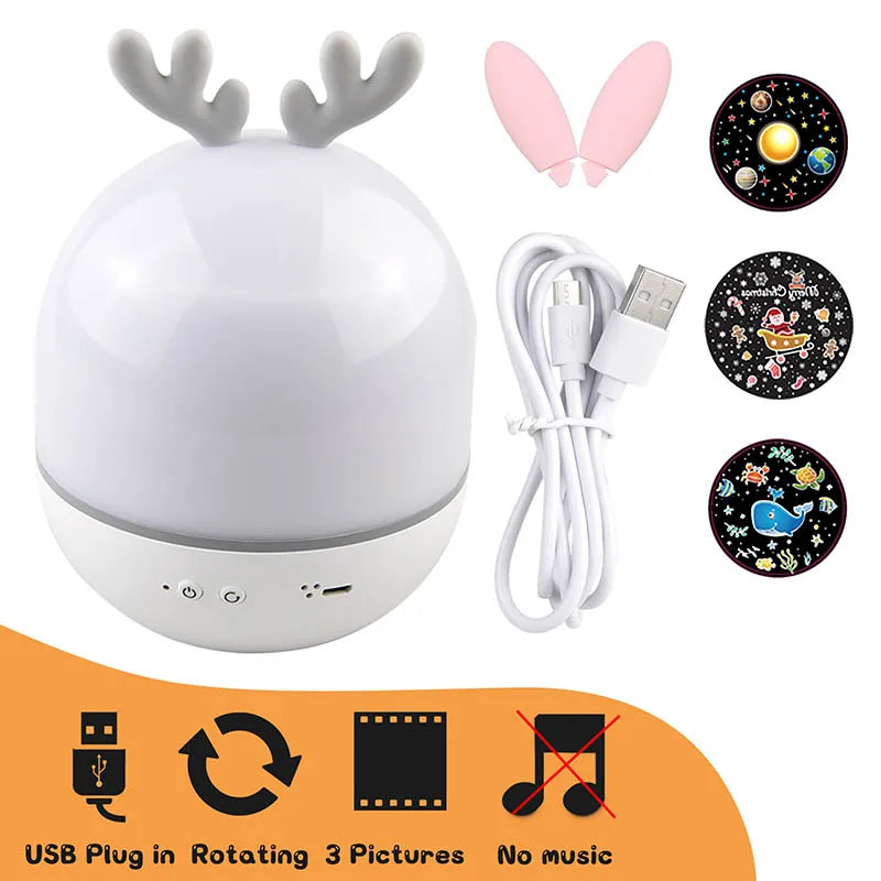 Moktan Sabai Deer Music Projector Night Light Starry Sky Rotating Lamp Bluetooth Speaker