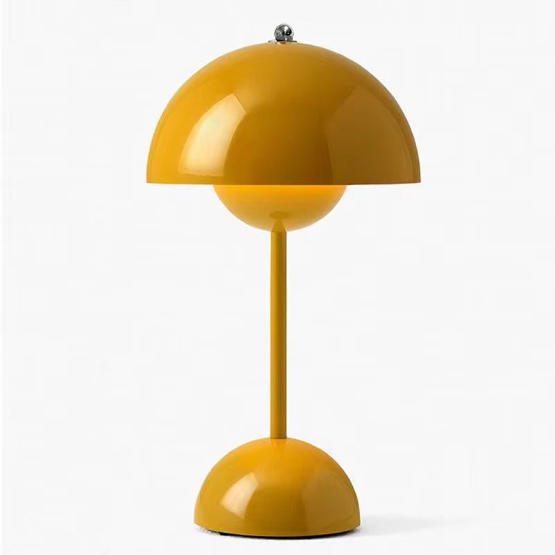 Moktan Sabai Portable LED Mushroom Table Lamp Touch Dimmable Rechargeable Flowerpot Light Yellow
