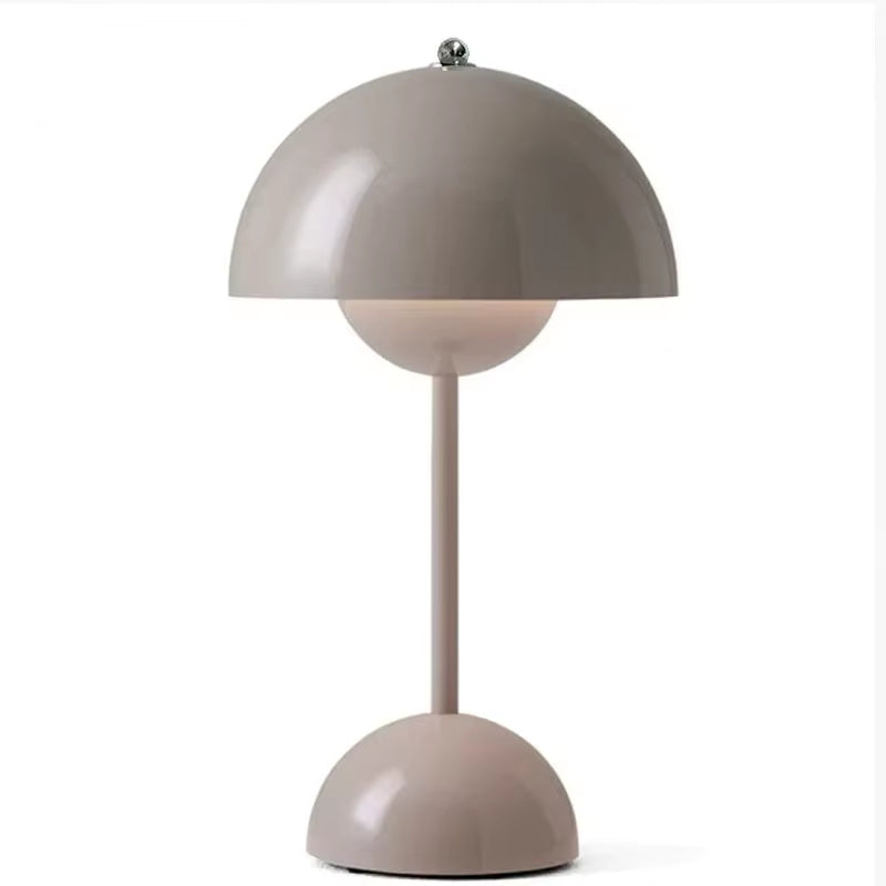 Moktan Sabai Portable LED Mushroom Table Lamp Touch Dimmable Rechargeable Flowerpot Light Gray