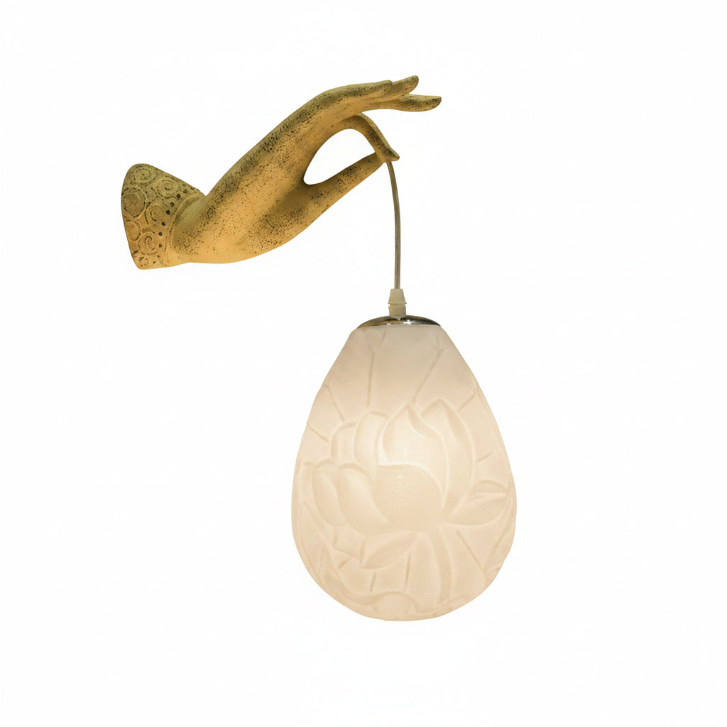 Moktan Sabai Modern Chinese Lotus Wall Lamp Creative Corridor Hallway Teahouse Art Decor Light