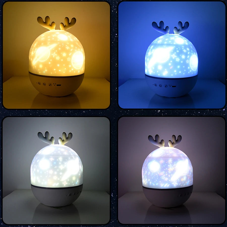 Moktan Sabai Deer Music Projector Night Light Starry Sky Rotating Lamp Bluetooth Speaker