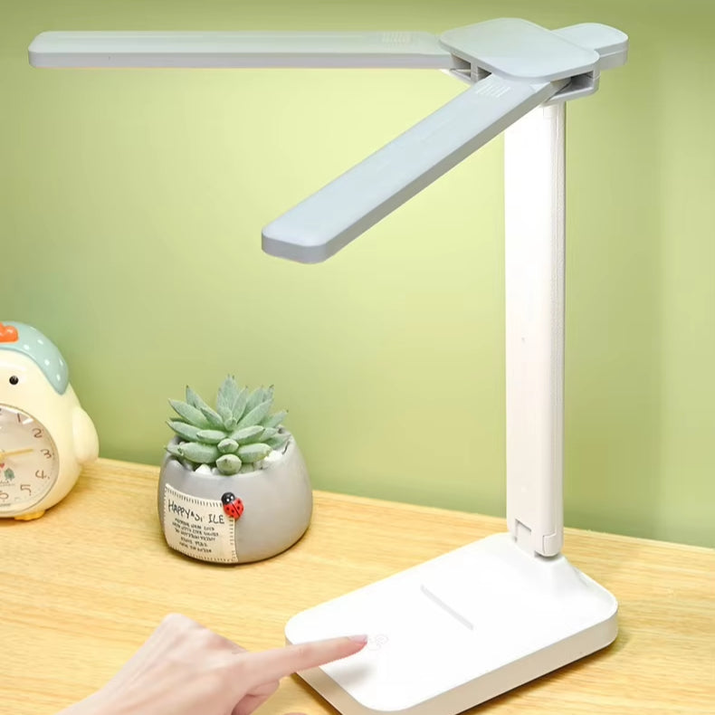 Moktan Sabai Dual Head LED Desk Lamp | USB Rechargeable Foldable Dimmable Study Reading Light Rechargeable