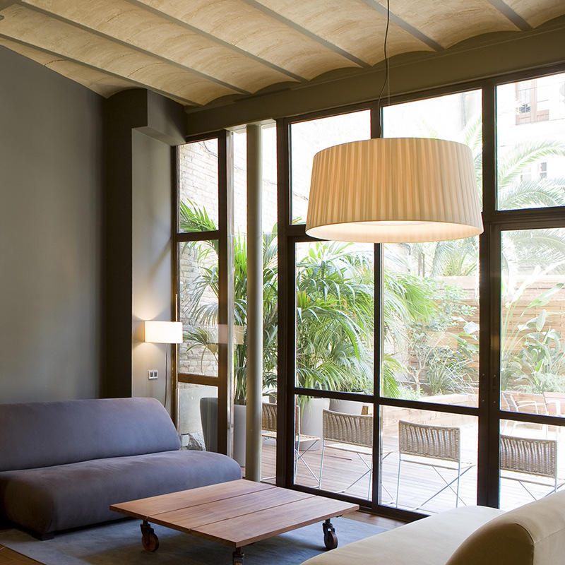 Moktan Sabai 19 Silk Drum Pendant Light 3-Light E26 Brass Bronze Fixture