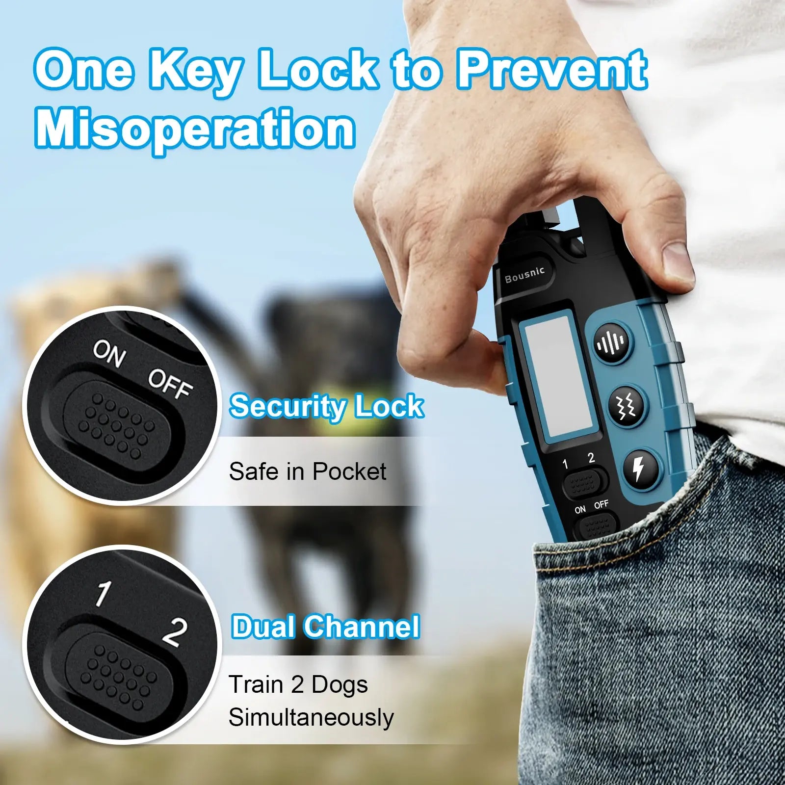 Moktan Sabai NovaPace Remote Dog Training Collar 1000m Waterproof Rechargeable