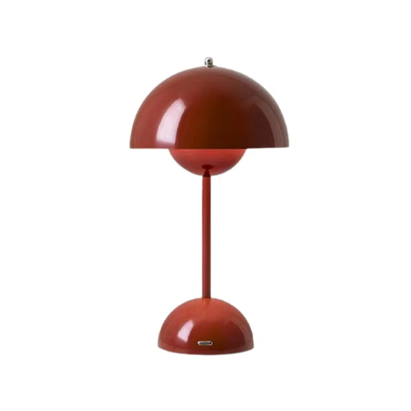 Moktan Sabai Portable LED Mushroom Table Lamp Touch Dimmable Rechargeable Flowerpot Light Red