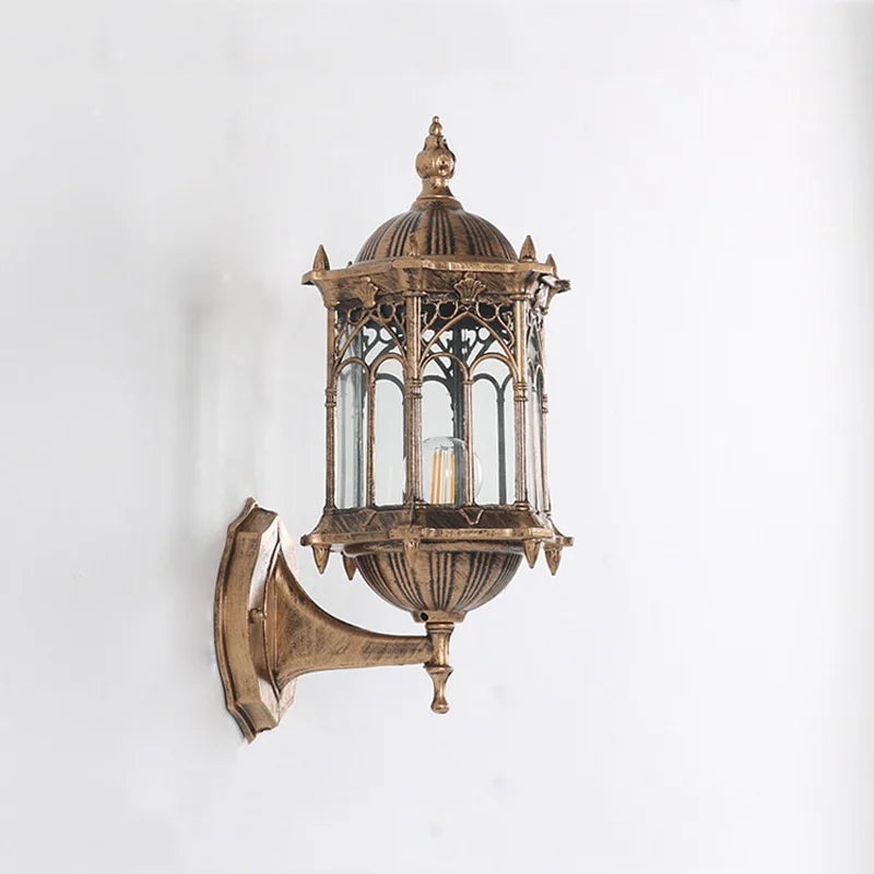 Moktan Sabai Retro Outdoor Waterproof E27 Wall Lamp Garden Courtyard Villa Balcony Sconce Bronze No E27 bulb