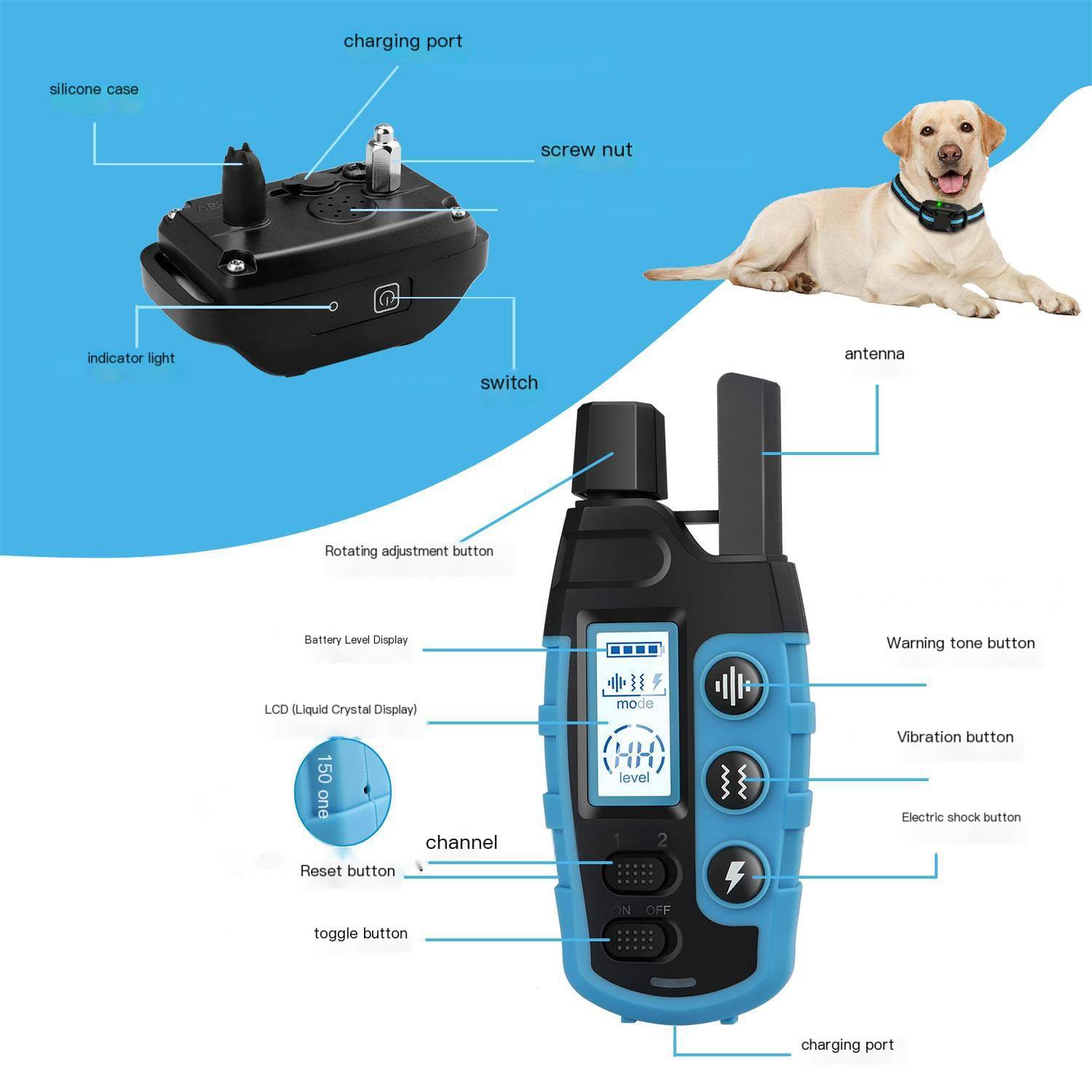 Moktan Sabai NovaPace Remote Dog Training Collar 1000m Waterproof Rechargeable