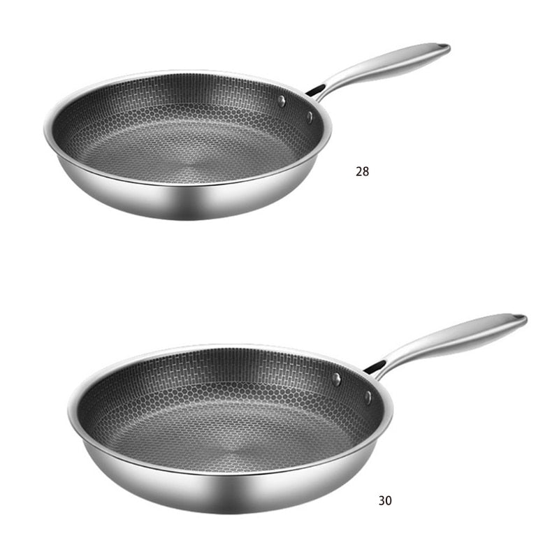 Moktan Sabai ChefSeries | Stainless Steel Frying Pan with Honeycomb Texture | Scratch-Resistant Non-Stick Coating for Even Cooking
